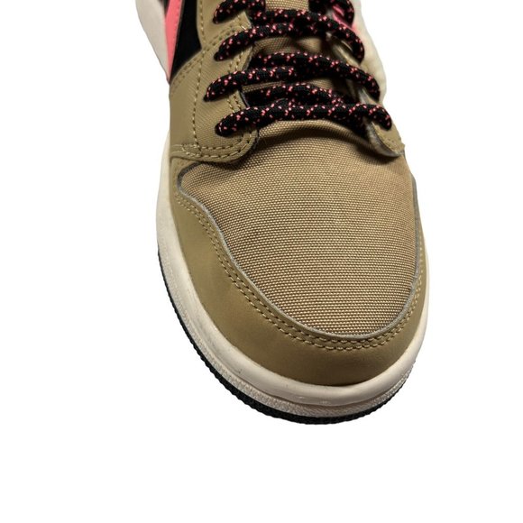 Jordan 1 Retro Low Fleece “Parachute Beige”  Women 6.5 Sneakers Fuzzy Tan Pink - Picture 5 of 16